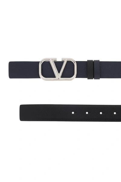 Shop Valentino Garavani Leather V Logo Signature Reversible Belt