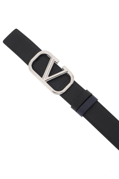 Shop Valentino Garavani Leather V Logo Signature Reversible Belt