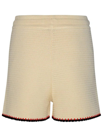 Shop Jil Sander Cream Cotton Shorts
