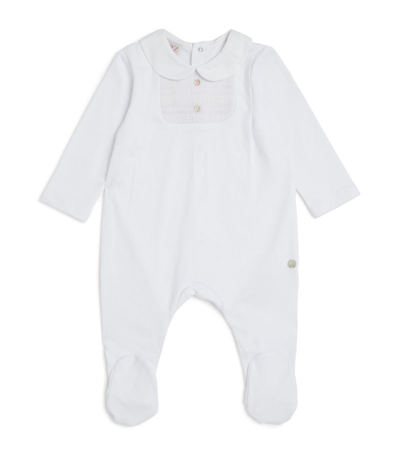 Shop Paz Rodriguez Cotton Smocked-detail All-in-one (0-12 Months) In White