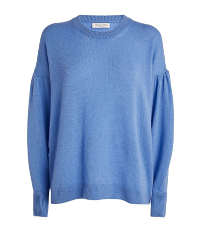 Shop Johnstons Of Elgin Cashmere Balloon-sleeve Sweater In Blue