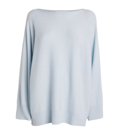 Shop Johnstons Of Elgin Cashmere Cape Sweater In Blue