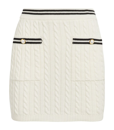 Shop Alessandra Rich Cable-knit Mini Skirt In White