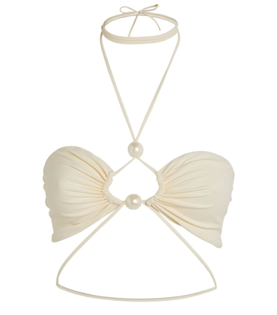 Shop Magda Butrym Cut-out Bikini Top In Ivory
