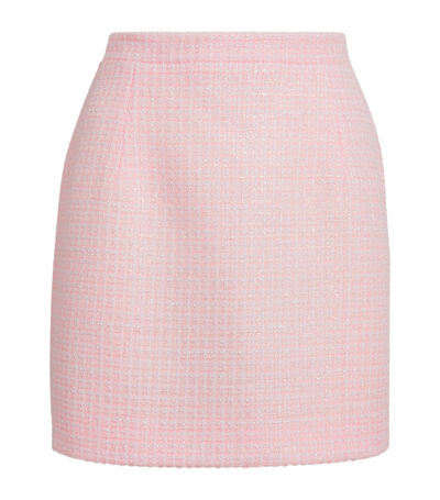 Shop Alessandra Rich Tweed Sequinned Mini Skirt In Pink