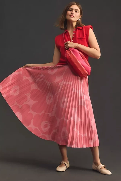 Shop Marimekko Myy Unikko Midi Skirt In Pink