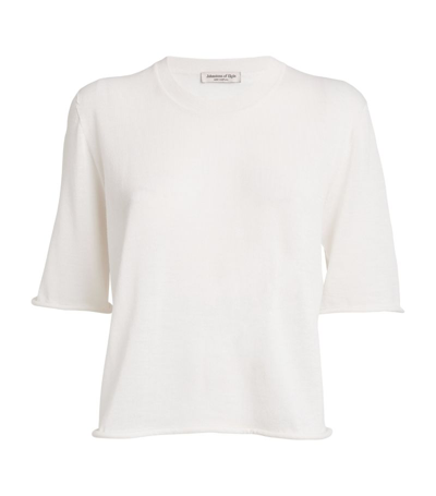 Shop Johnstons Of Elgin Merino Wool T-shirt In White