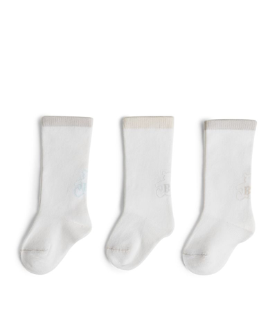 Shop Brunello Cucinelli Pack Of 3 Socks (0-3 Months) In Multi