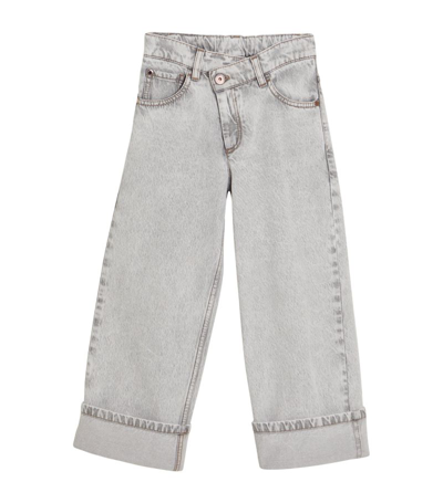 Shop Brunello Cucinelli Oversized Jeans (4-12+ Years) In Grey