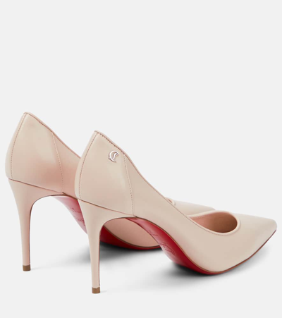 Shop Christian Louboutin Sporty Kate 85 Leather Pumps In Beige