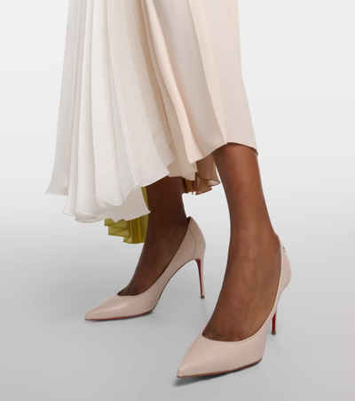 Christian Louboutin Sporty Kate 85 Leather Pumps In Beige