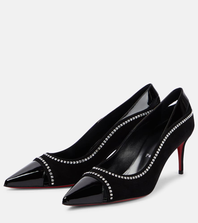 Shop Christian Louboutin Duvette Strass 70 Patent Leather Pumps In Black