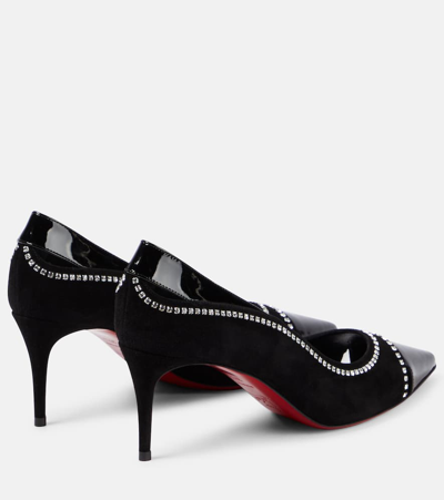 Shop Christian Louboutin Duvette Strass 70 Patent Leather Pumps In Black