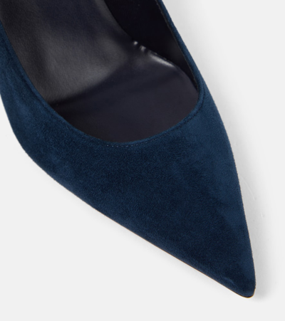 Christian Louboutin Kate Suede Red Sole Classic Pumps In Blue
