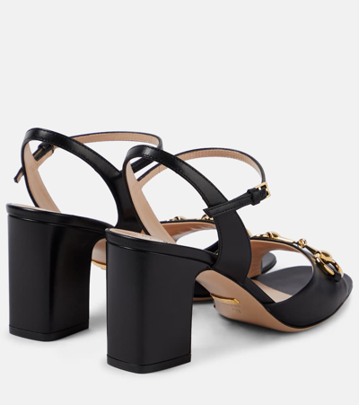 Shop Gucci Horsebit Leather Sandals In Black