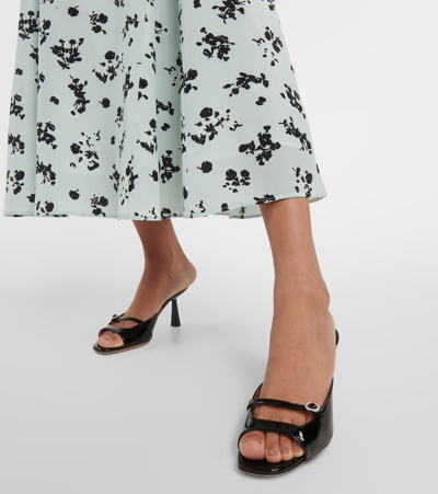 Aquazzura Soul Sister 75 Patent Leather Mules In Black