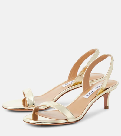 Shop Aquazzura So Nude 50 Mirrored Faux Leather Sandals In Gold