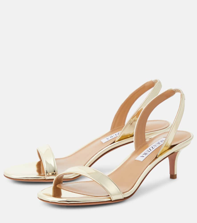 Aquazzura So Nude 50 Mirrored Faux Leather Sandals In Gold