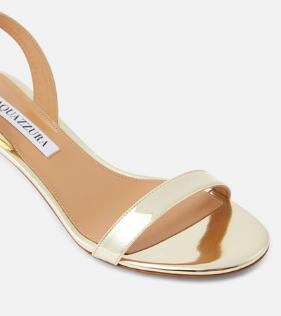 Shop Aquazzura So Nude 50 Mirrored Faux Leather Sandals In Gold