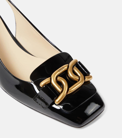 Shop Tod's Kate Patent Leather Slingback Pumps In Black