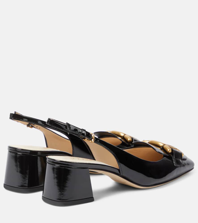 Shop Tod's Kate Patent Leather Slingback Pumps In Black
