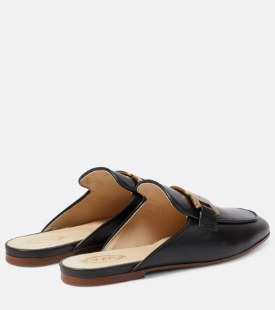 Shop Tod's Leather Mules In Black