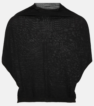 Shop Rick Owens Virgin Wool Top In Black