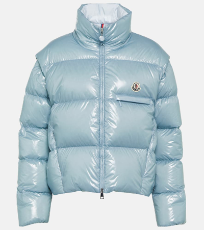 Shop Moncler Almo Down Jacket In Blue