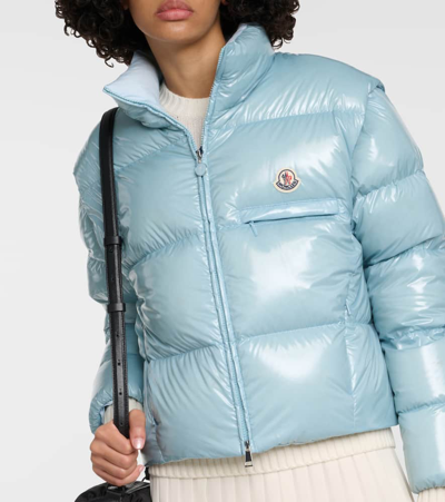 Shop Moncler Almo Down Jacket In Blue