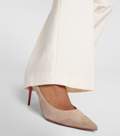 Shop Christian Louboutin Kate 85 Suede Pumps In Brown