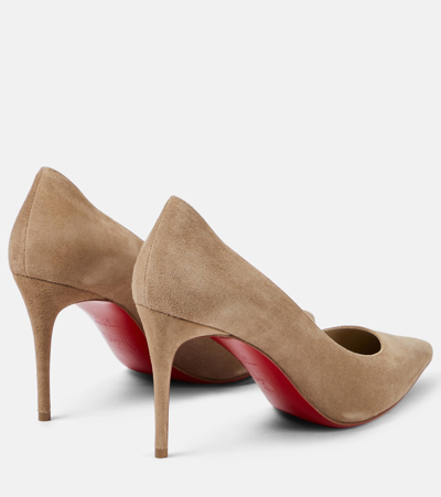Shop Christian Louboutin Kate 85 Suede Pumps In Brown