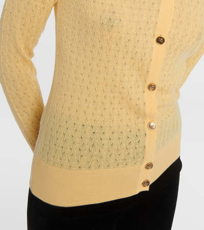 Etro Cable-knit Wool Cardigan In Yellow