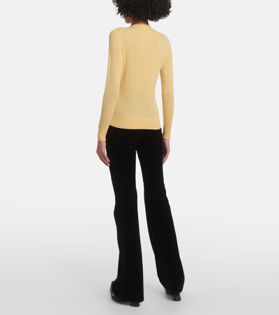 Shop Etro Wool Cardigan In Yellow