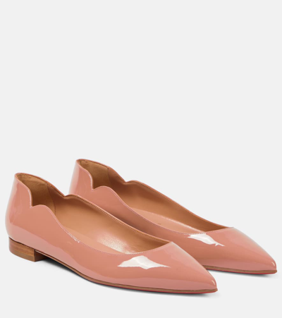 Shop Christian Louboutin Hot Chickita Patent Leather Ballet Flats In Beige