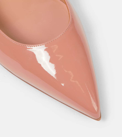 Shop Christian Louboutin Hot Chickita Patent Leather Ballet Flats In Beige