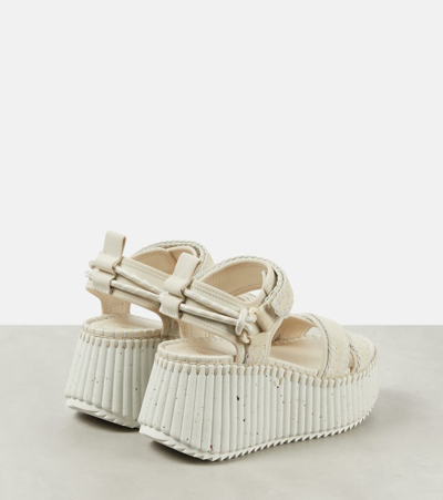 Shop Chloé Nama Leather Sandals In White