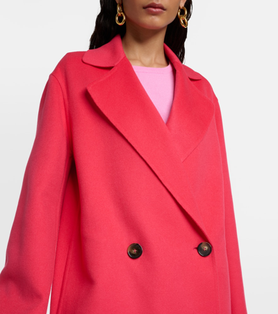 Stella Mccartney Double-breasted Wool Coat In Pink