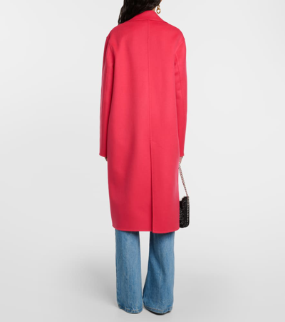 Stella Mccartney Double-breasted Wool Coat In Pink