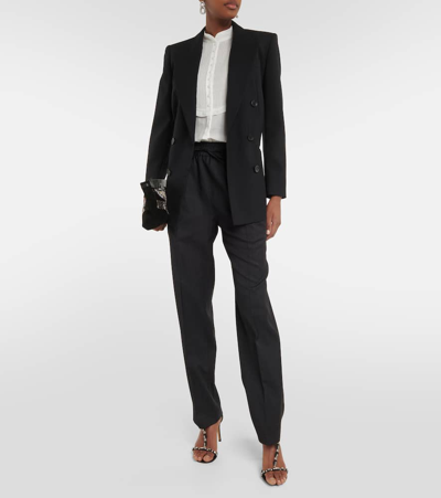 Isabel Marant Liska Stretch Wool Pants In Grey