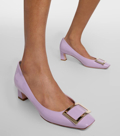 Shop Roger Vivier Trompette 45 Patent Leather Pumps In Purple