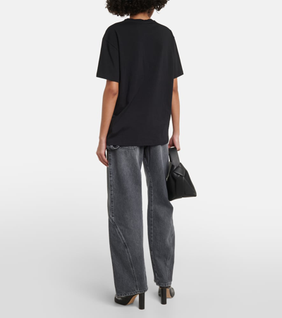 Shop Jw Anderson Printed Cotton Jersey T-shirt In Black