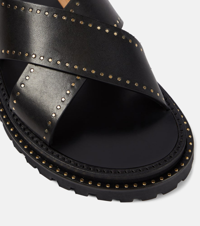 Shop Isabel Marant Baem Studded Leather Sandals In Black