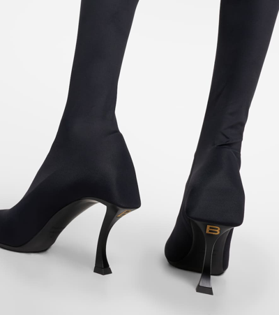 Shop Balenciaga Hourglass Over-the-knee Boots In Black