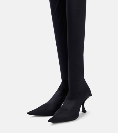 Balenciaga Hourglass Stretch-knit Over-the-knee Boots In Black