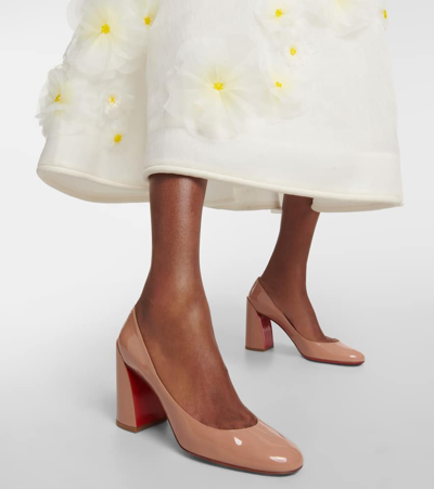 Christian Louboutin Women's Miss Sab 85mm Patent Leather Pumps In Beige