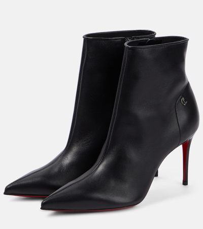 Shop Christian Louboutin Sporty Kate Leather Ankle Boots In Black