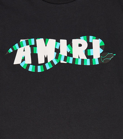 Shop Amiri Logo Cotton Jersey T-shirt In Black