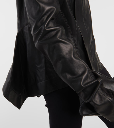 Shop Rick Owens Naska Leather Jacket In Black