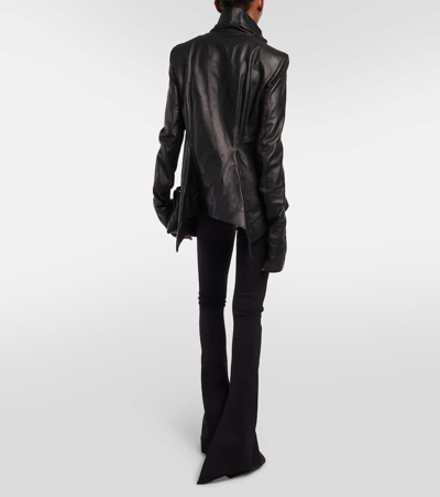 Shop Rick Owens Naska Leather Jacket In Black