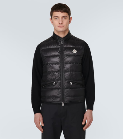 Shop Moncler Gui Quilted Down Vest In Black